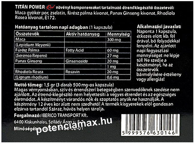 titan power hátoldal